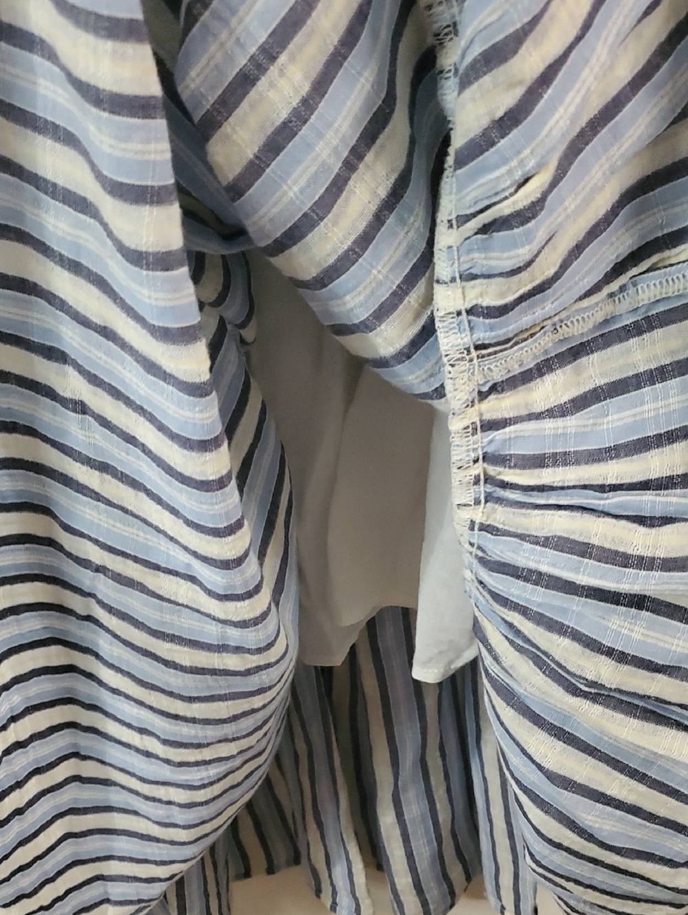 Aerie Striped Blue White Tiered Sundress - Sleeveless Midi Size Lg Cotton Resort - Picture 6 of 14